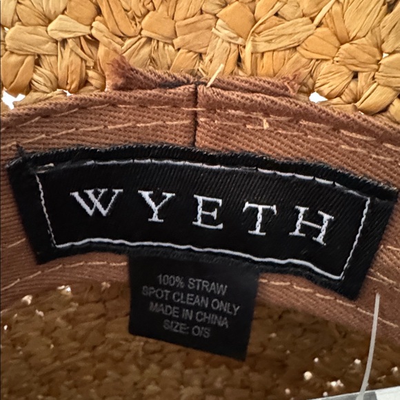 Anthropologie Wyatt Evelyn Boater Bucket Hat Honey Raffia One Size Travel New - Picture 7 of 8